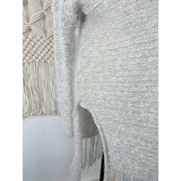Abercrombie & Fitch Eyelash Knit Fringe Duster Cardigan Sweater M/L Gray - Picture 5 of 9